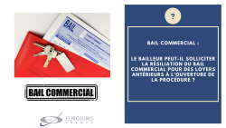 Bail commercial, procédure collective et antériorité des loyers
